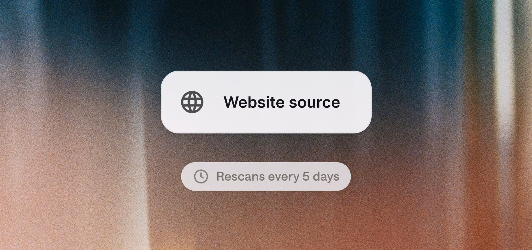 Knowledge hub website source card showing automatic rescans every 5 days