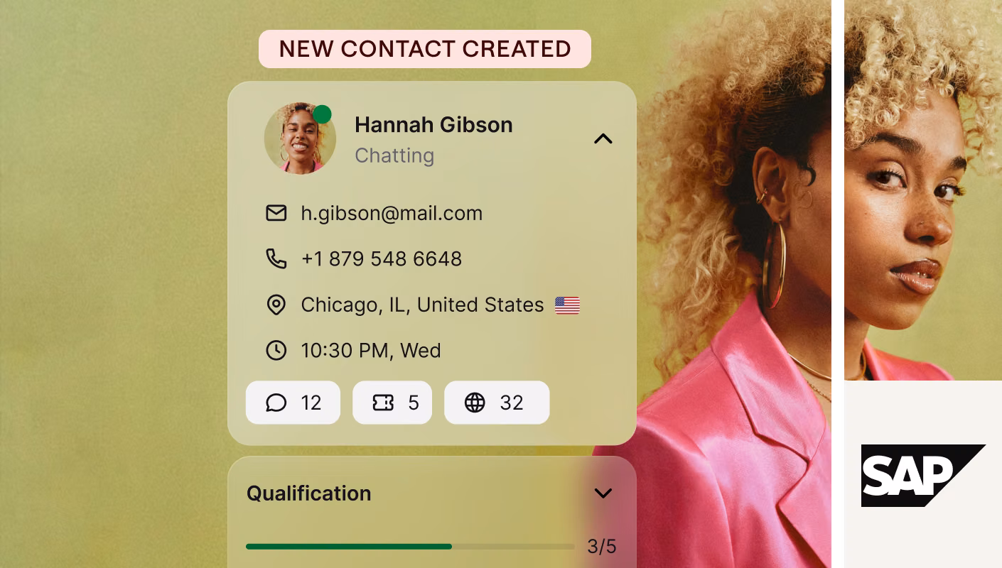 AI Agent qualifying a visitor on an SAP Commerce Cloud storefront