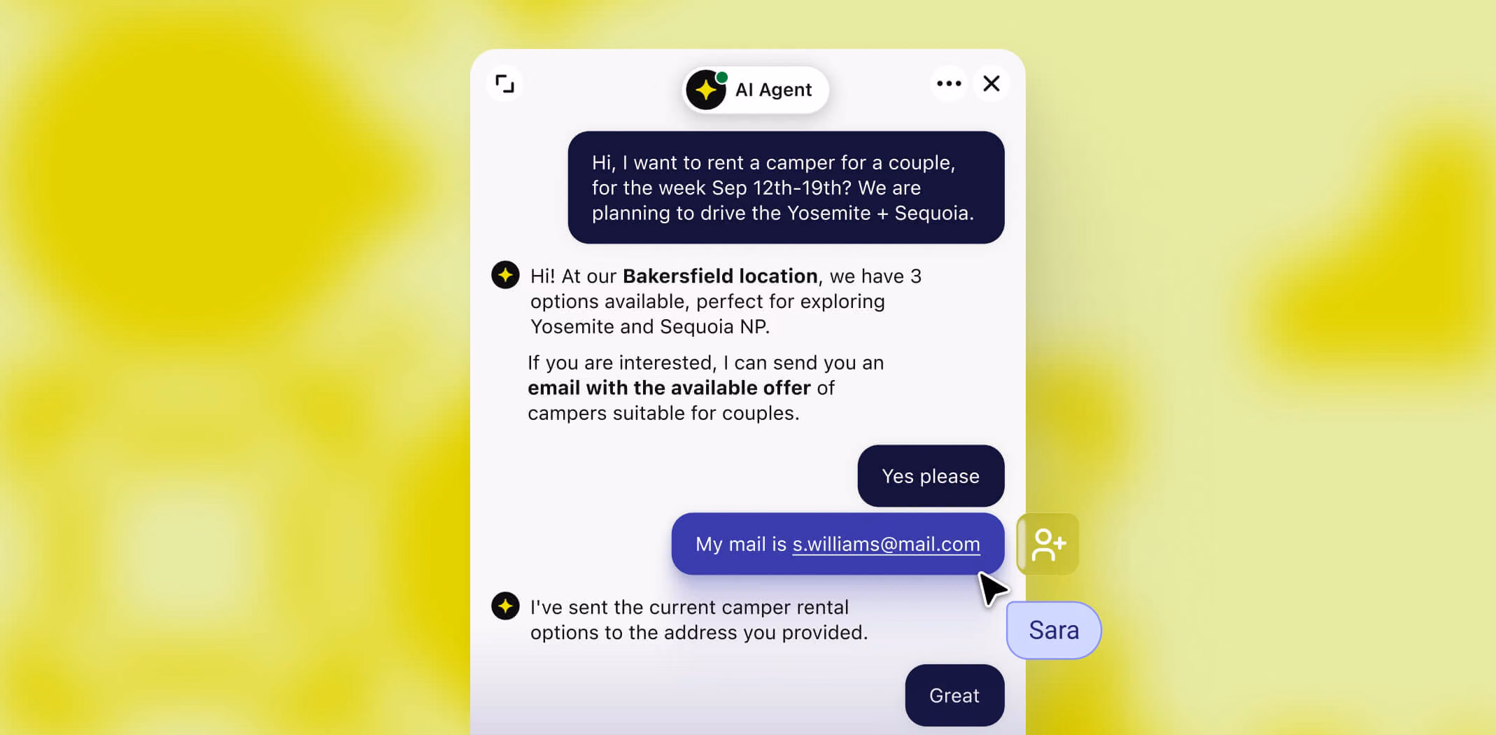 Webflow integration with Text AI Agent booking a showroom appointment