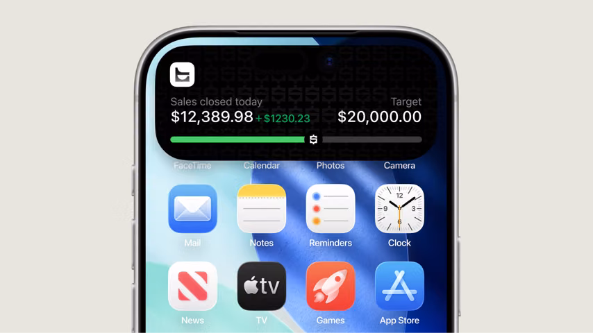 Check today's sales without opening the app