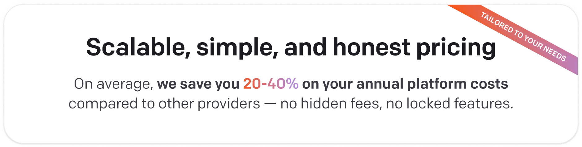 Honest Pricing Banner