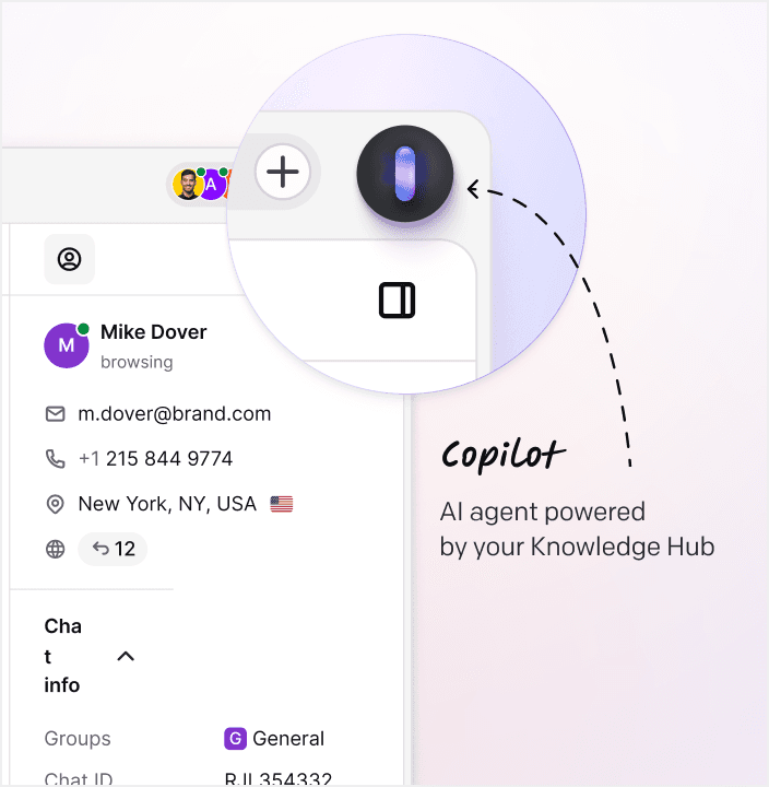 Automation section inside Text App with AI-powered bots for 24/7 customer service.
