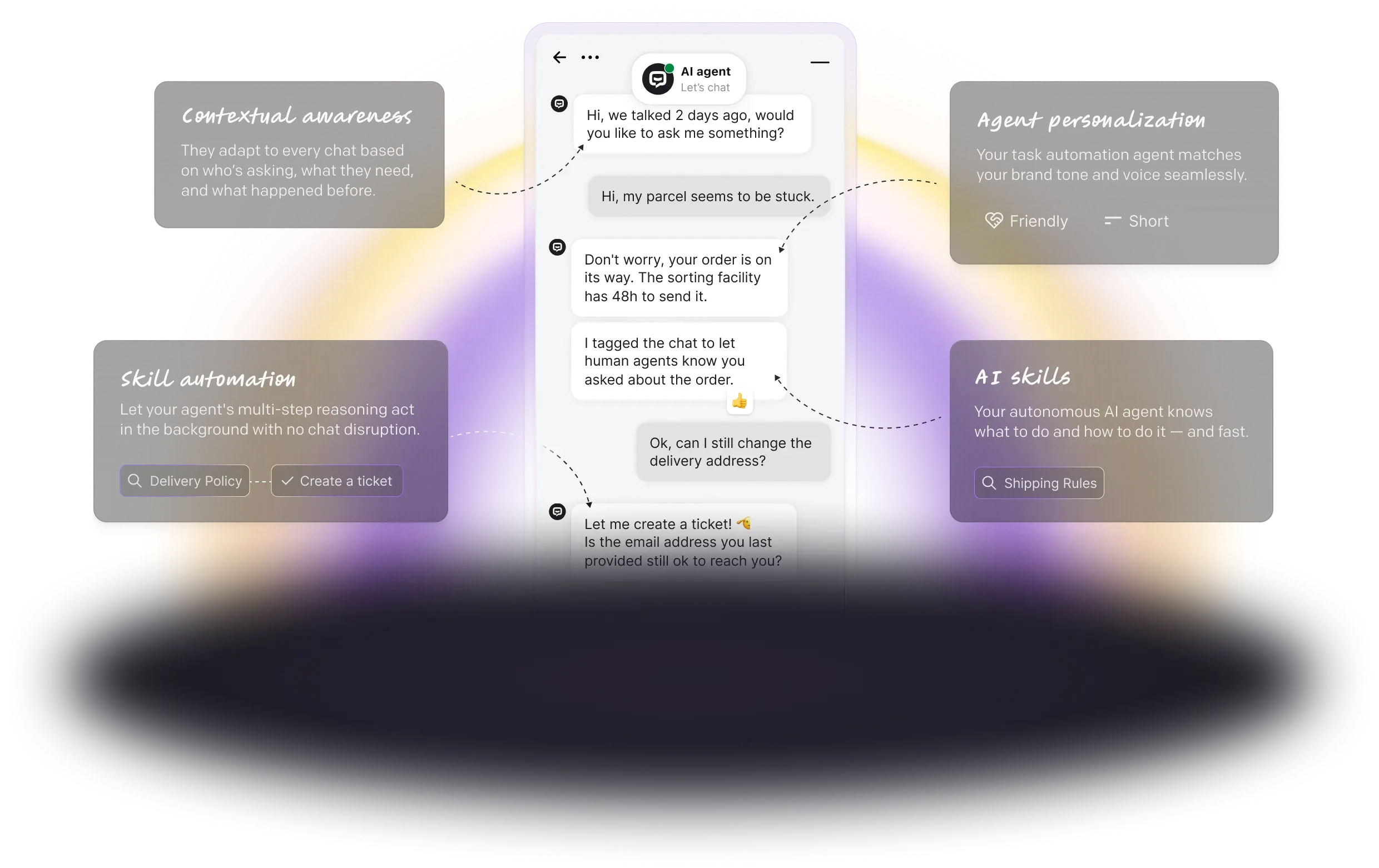 AI agent product interface
