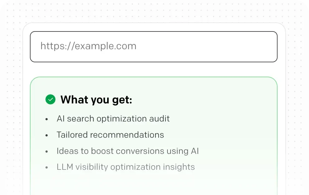 AI website optimizer interface preview