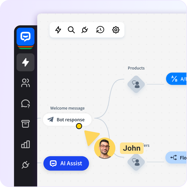 Design and launch complete chatbots in minutes.