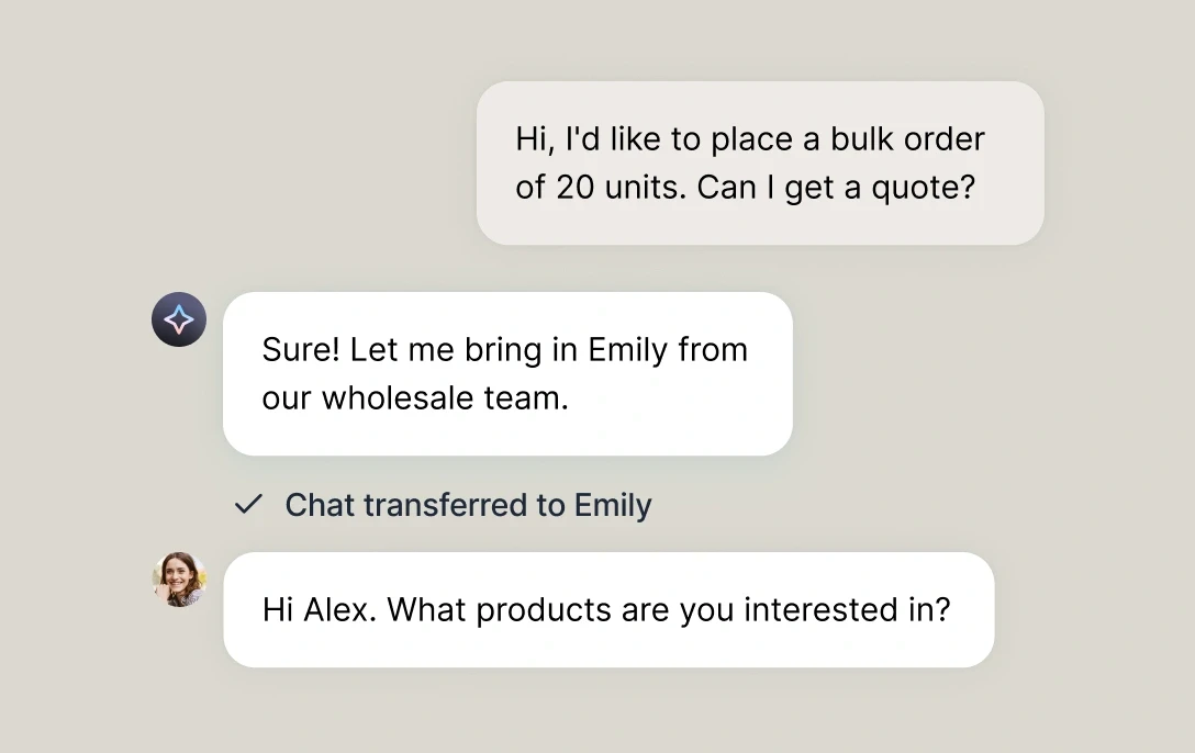 Screenshot of a ticket summary in the Text App, showing the option ‘Summarize this ticket as a private note.’