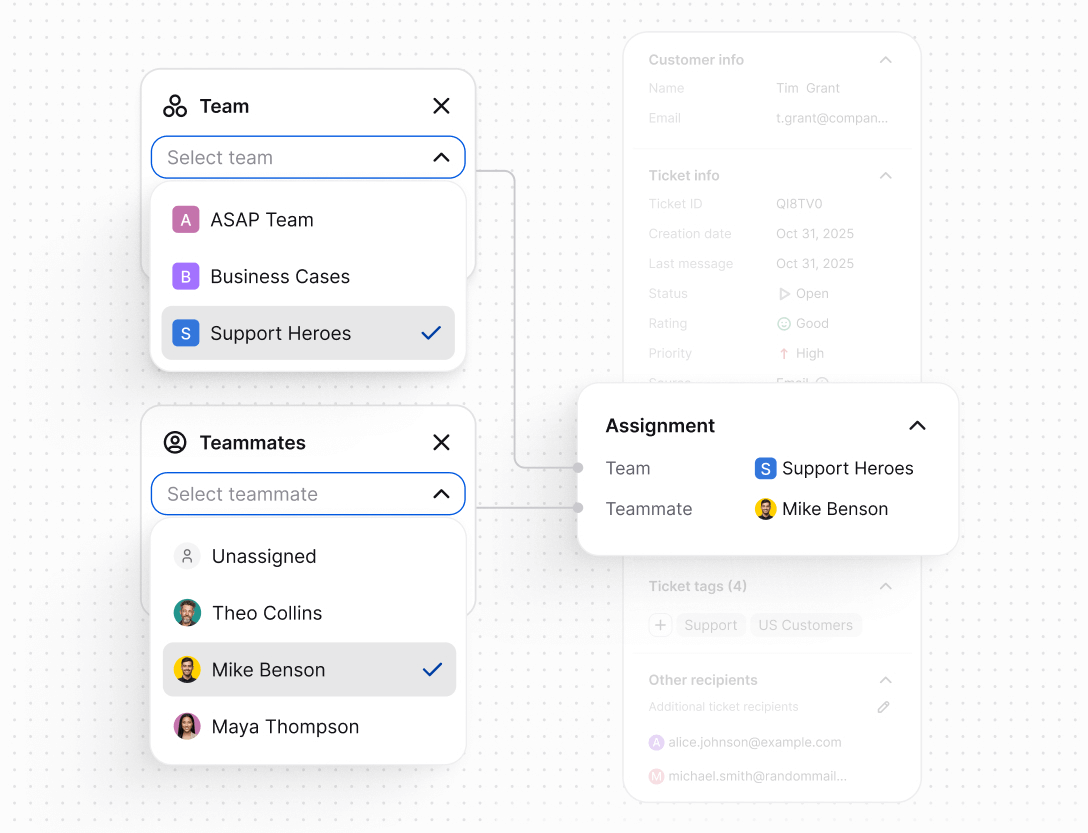 Organized tasks in Text App for software
