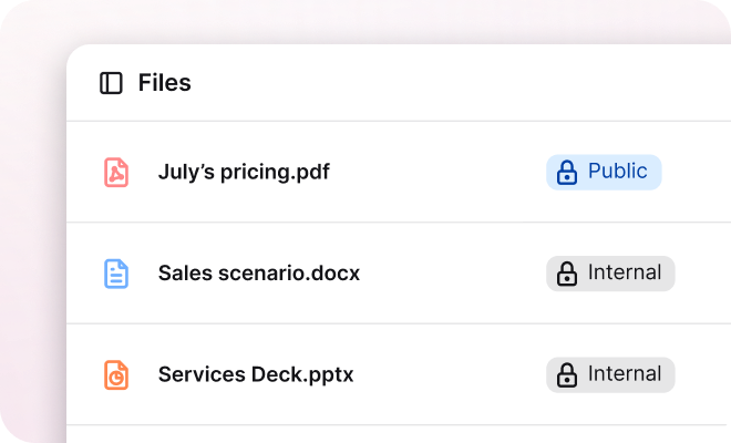 Text App Knowledge hub showing list of sources for AI training.