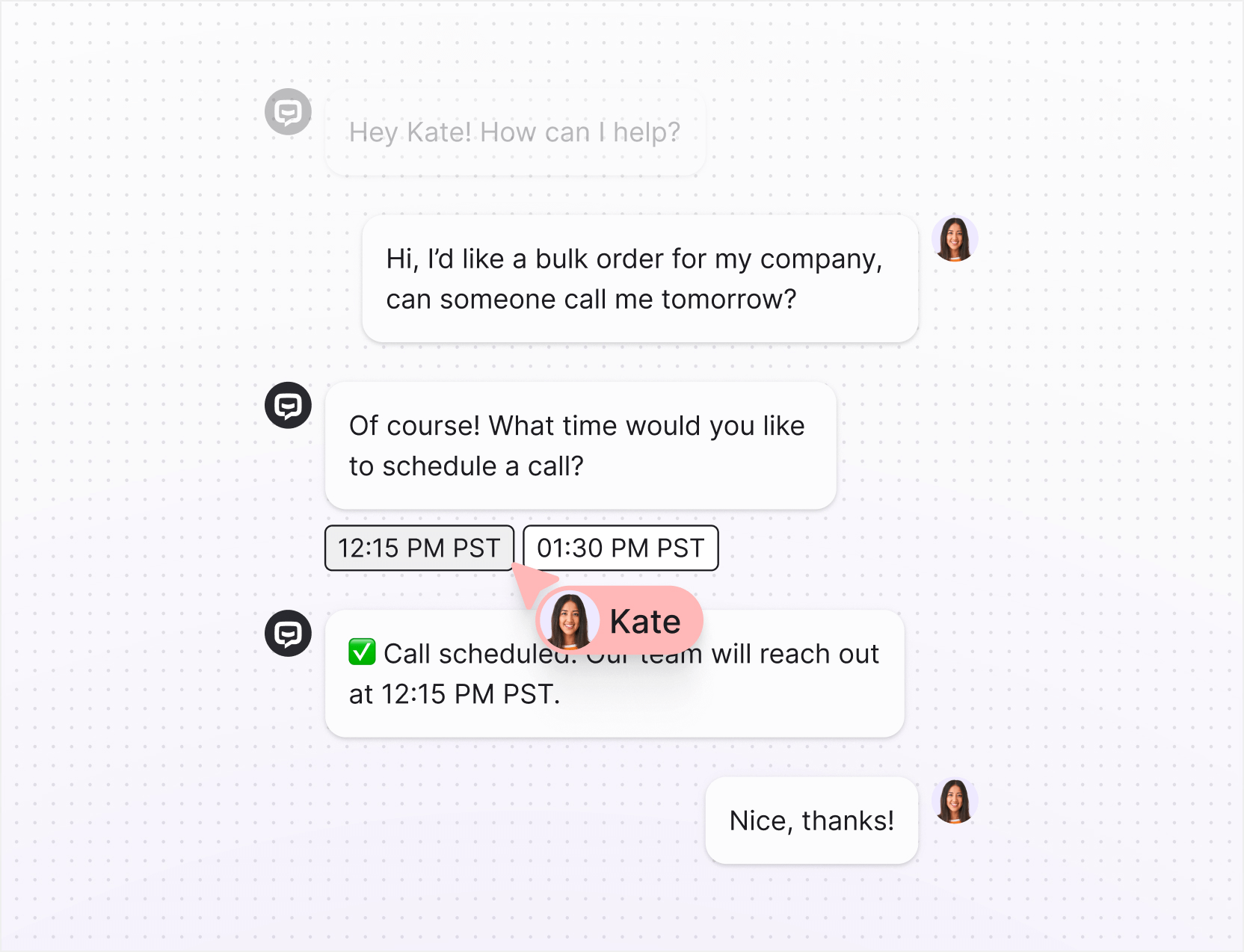 AI agent in Text App for faq automation