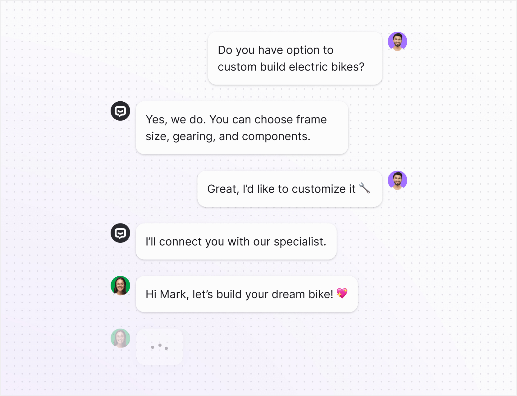 AI agent in Text App for software