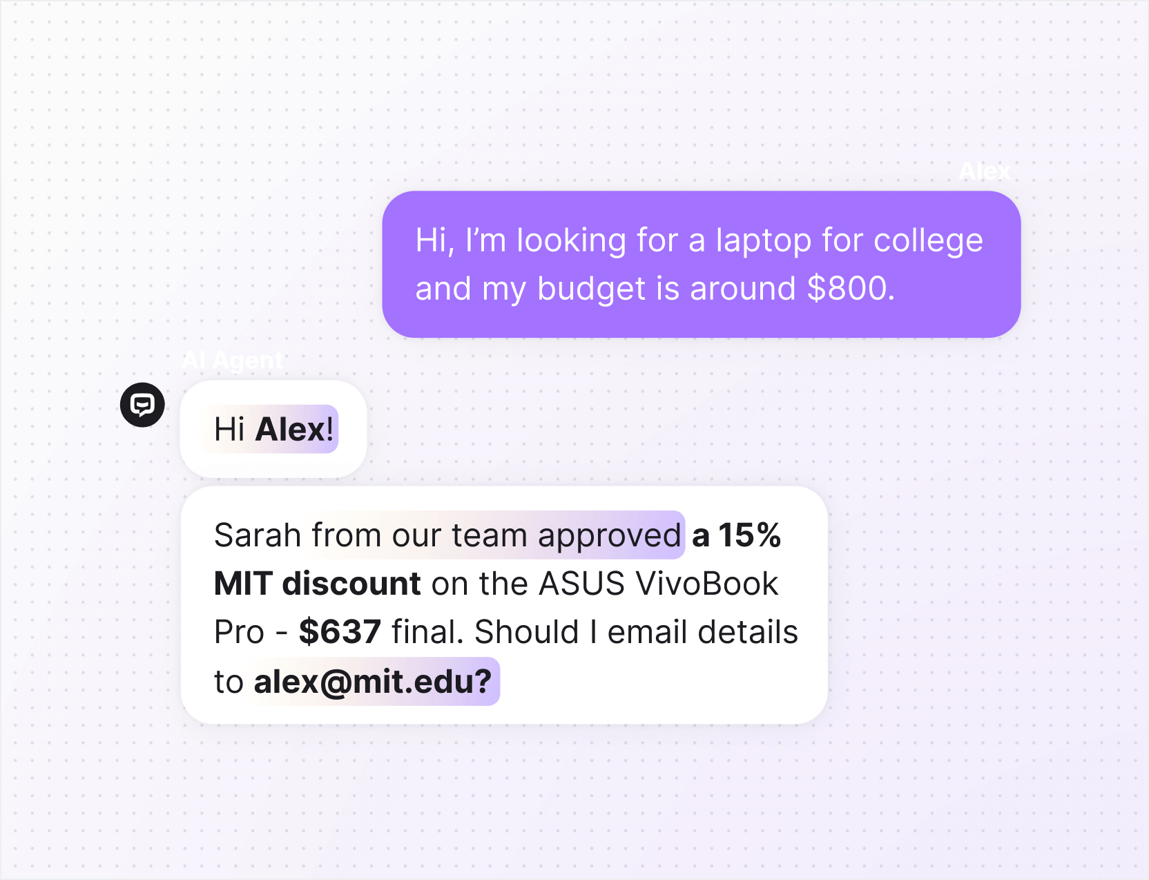 AI agent in Text App for marketing automation