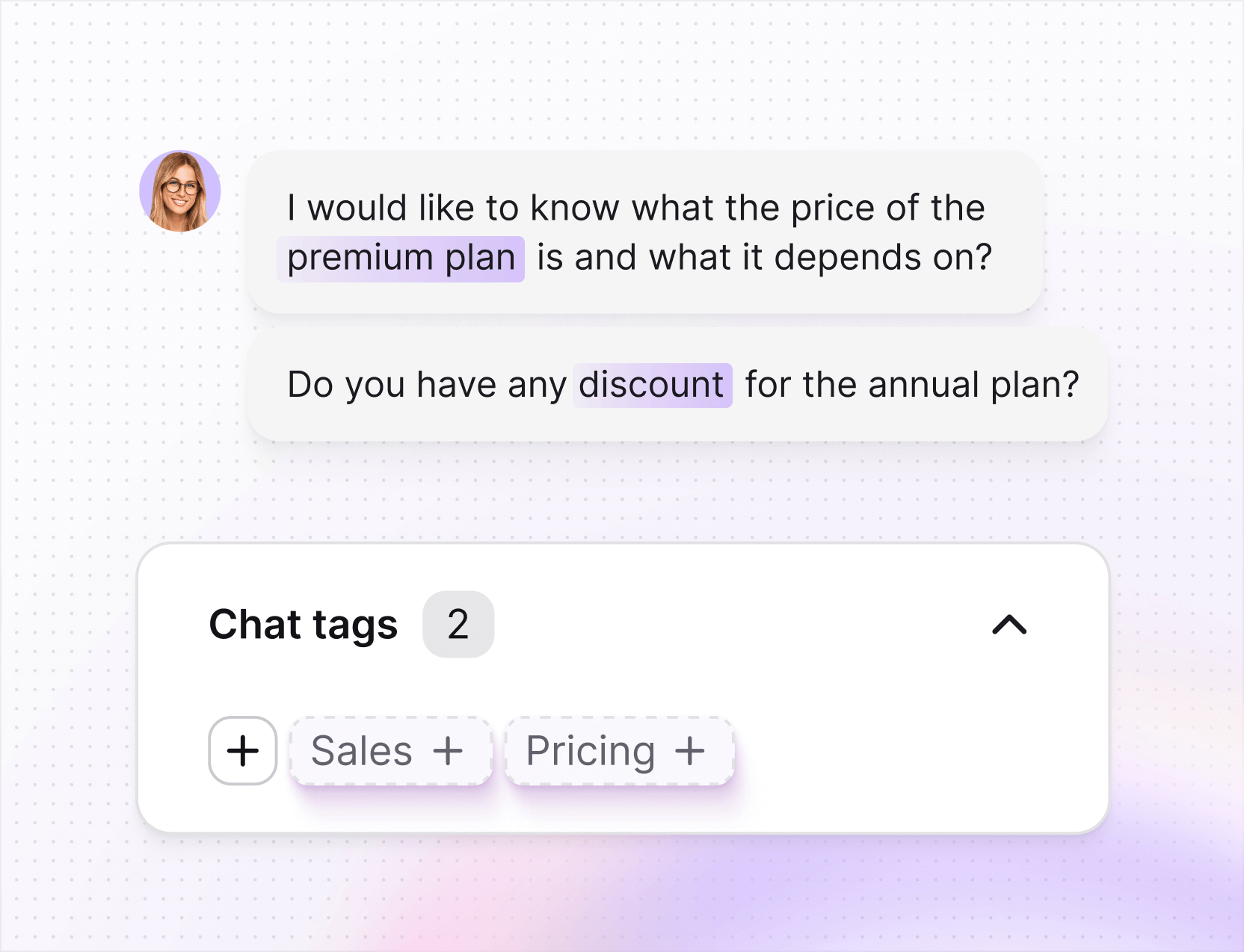 AI help desk in Text App for automated follow-ups