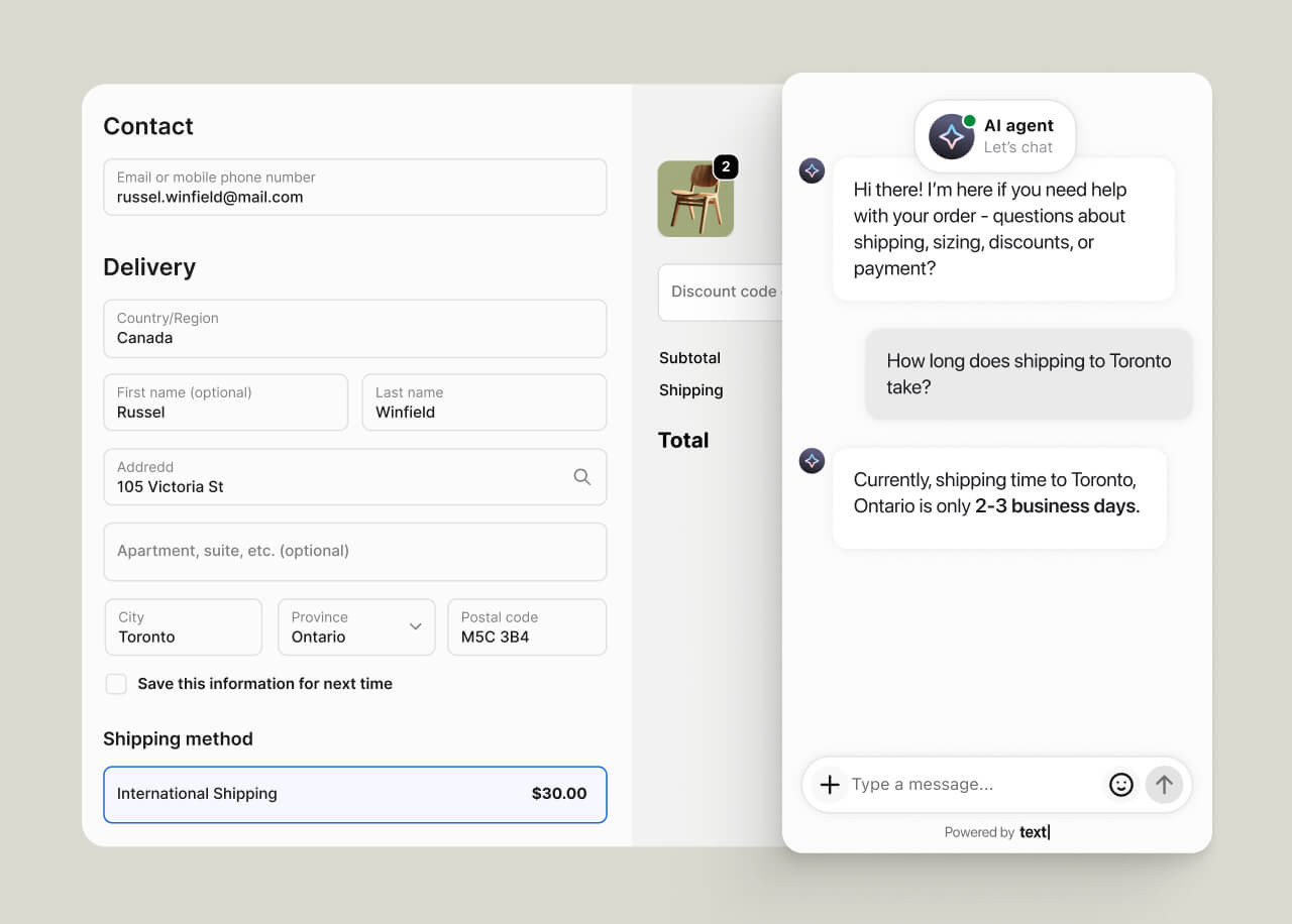 Dashboard or view showing which conversations led to a purchase and how much revenue was recovered.