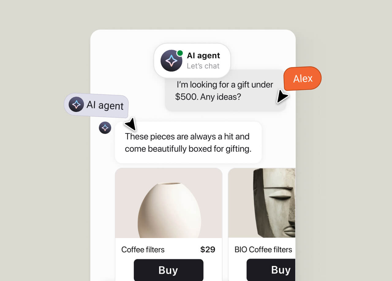 Text AI agent in a chat conversation with a visitor, qualifying the lead.