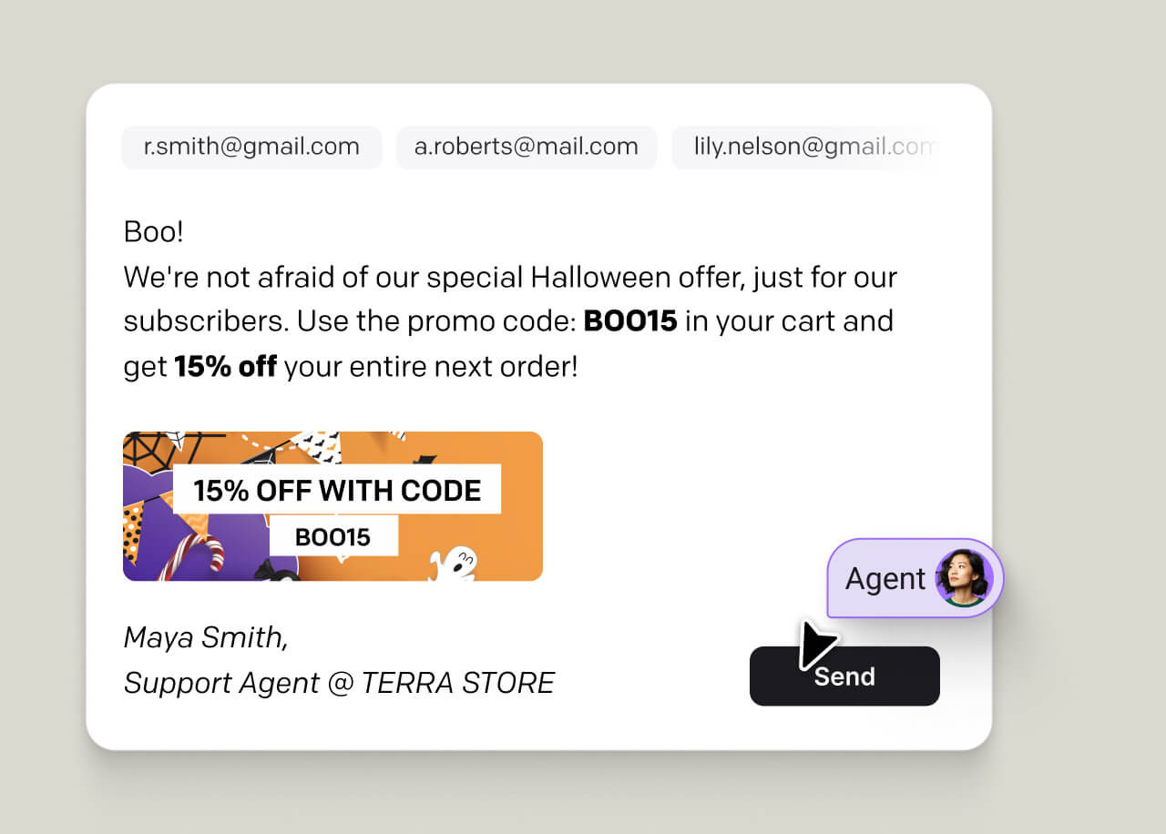 Text AI agent giving a contextual, useful message based on the page and moment instead of a generic greeting.