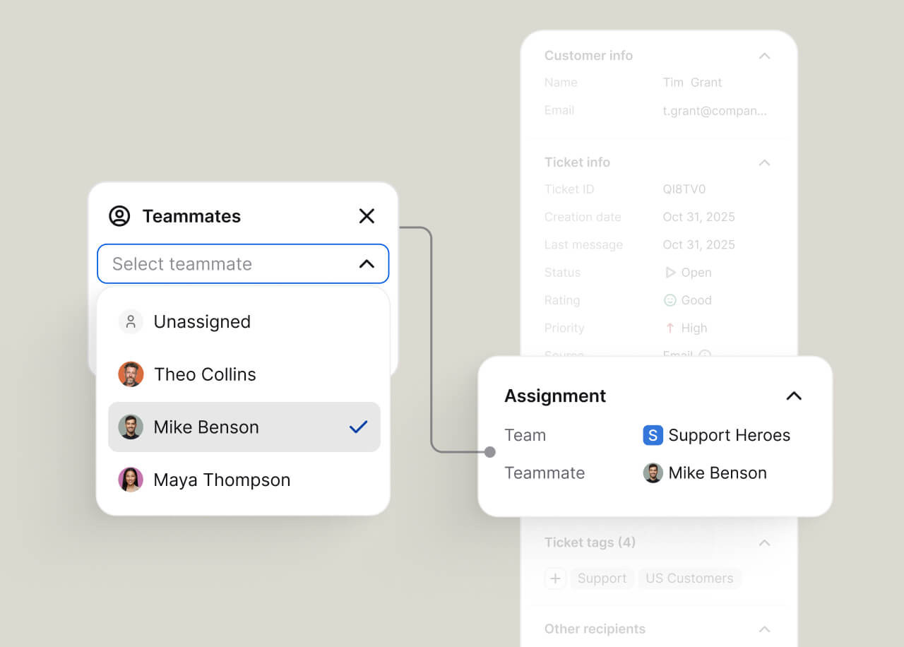 Text AI agent routing the ticket correctly the first time so it does not bounce between teams.